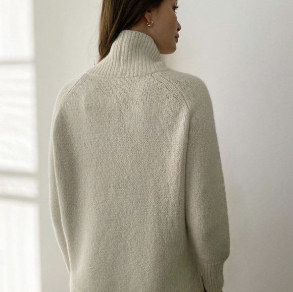 ARITZIA BABATON Day Off Turtleneck Sweater Alpaca Wool White XS - Picture 5 of 14